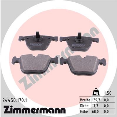 ZIMMERMANN 24458.170.1 - Тормозные колодки 