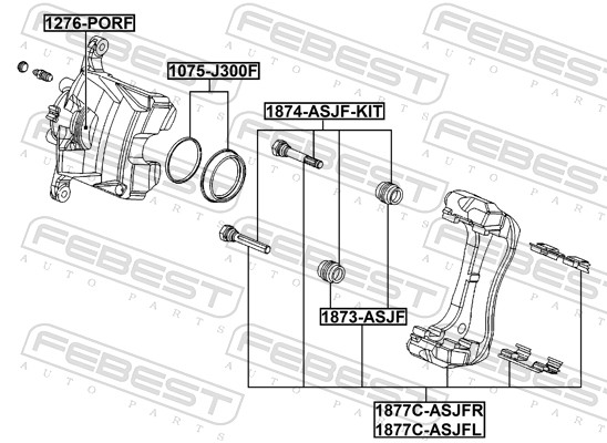 FEBEST 1874-ASJF-KIT - Направляющая суппорта