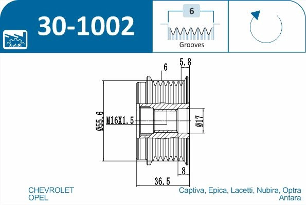 IJS GROUP 30-1002 - Шкив генератора