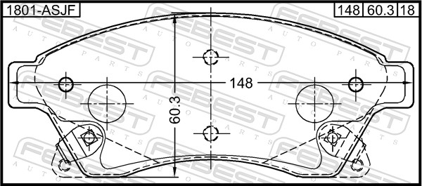 FEBEST 1801-ASJF - Тормозные колодки 