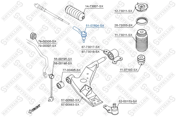 STELLOX 51-07504-SX - Рулевой наконечник
