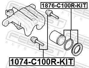 FEBEST 1074-C100R-KIT - Направляющая суппорта