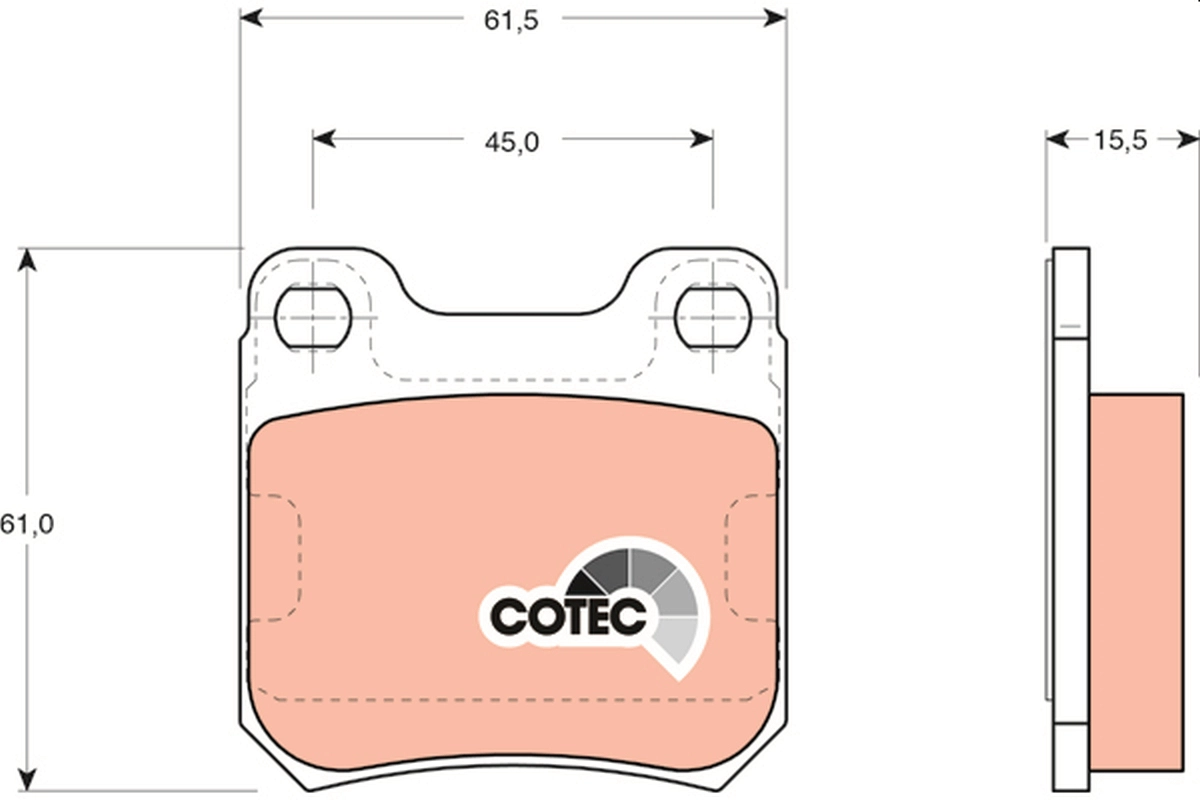 TRW GDB915 - Комплект тормозных колодок, дисковый тормоз COTEC