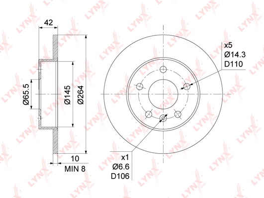 LYNXAUTO BN-1119 - Тормозные диски