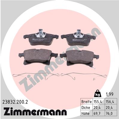 ZIMMERMANN 23832.200.2 - Тормозные колодки 