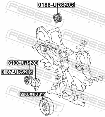 FEBEST 0187-URS206 - Натяжной ролик