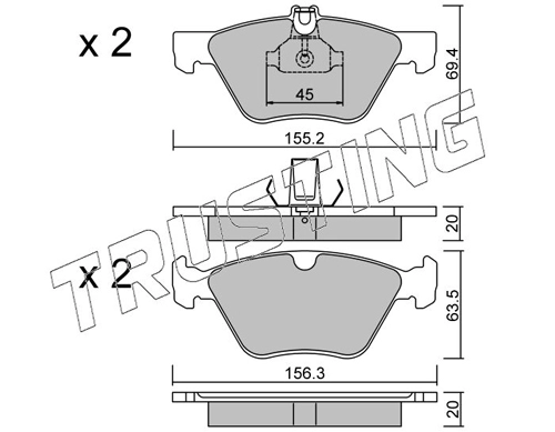 TRUSTING 261.0 - Тормозные колодки 
