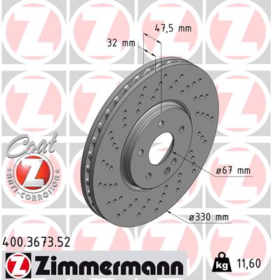 ZIMMERMANN 400.3673.52 - Тормозной диск SPORT BRAKE DISC Z