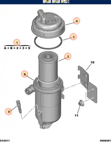 PSA 1606450580 - фильтр топливный