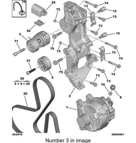PSA 1613840780 - ролик натяжной ремня генератора