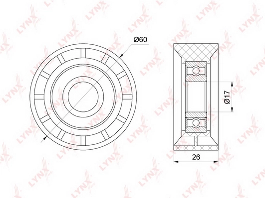 LYNXAUTO PB-5272 - Натяжной ролик