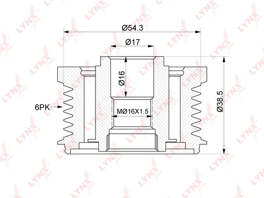 LYNXAUTO PA-1048 - Шкив генератора