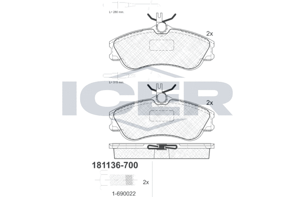 ICER 181136-700 - Тормозные колодки 