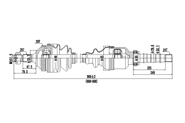 Приводной вал (полуось)