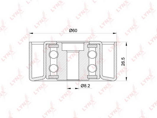 LYNXAUTO PB-7258 - Ролик обводной приводного ремня