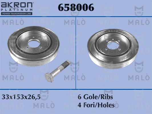 AKRON-MALÒ 658006 - Шкив коленвала