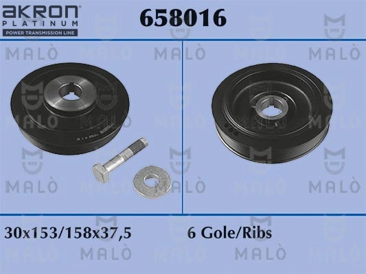 AKRON-MALÒ 658016 - Шкив коленвала