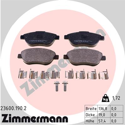 ZIMMERMANN 23600.190.2 - Тормозные колодки 