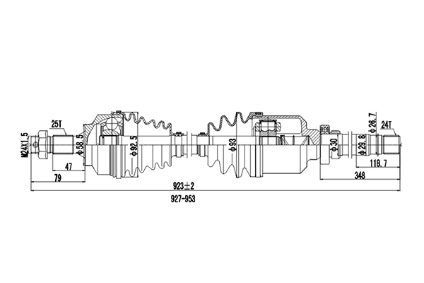 DYNAMATRIX DDS245104 - Приводной вал (полуось)