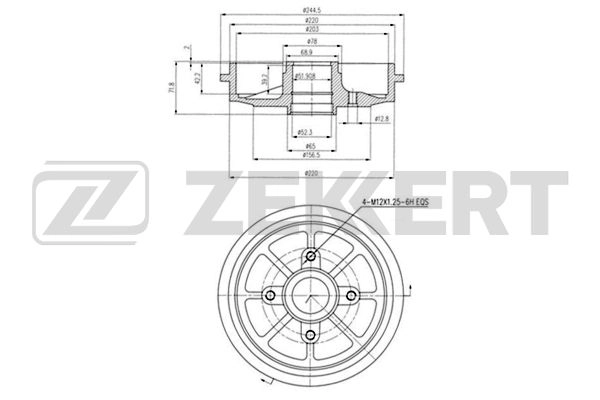 ZEKKERT BS-5528 - Тормозной барабан