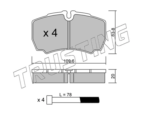 TRUSTING 6200 - Тормозные колодки 