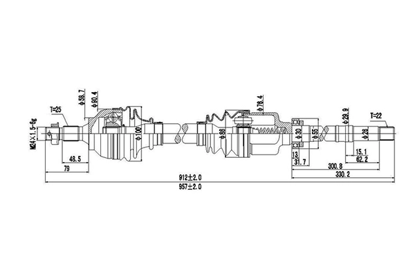 DYNAMATRIX DDS245113 - Приводной вал (полуось)