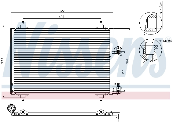 NISSENS 94560 - Радиатор кондиционера