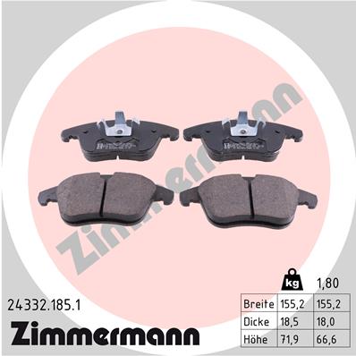 ZIMMERMANN 24332.185.1 - Тормозные колодки 