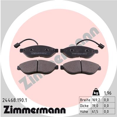 ZIMMERMANN 24468.190.1 - Тормозные колодки 