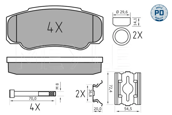 MEYLE 025 239 2120/PD - Комплект тормозных колодок, дисковый тормоз MEYLE-PD: Advanced performance and design.