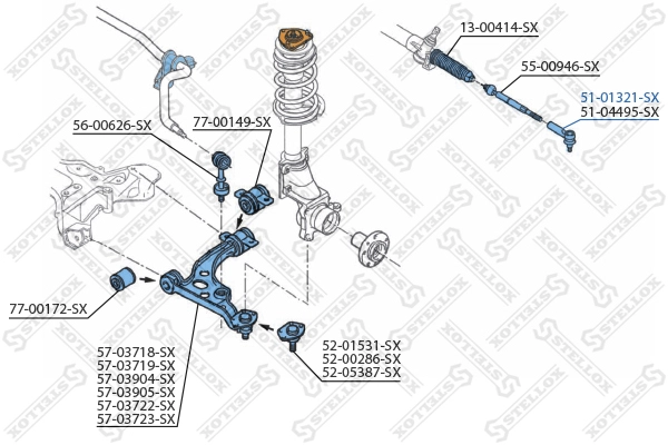 STELLOX 51-01321-SX - Рулевой наконечник