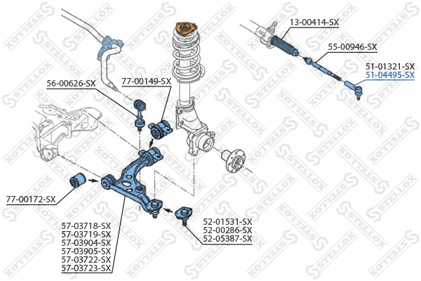 STELLOX 51-04495-SX - Рулевой наконечник