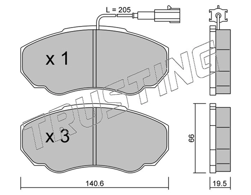 TRUSTING 334.0 - Тормозные колодки 