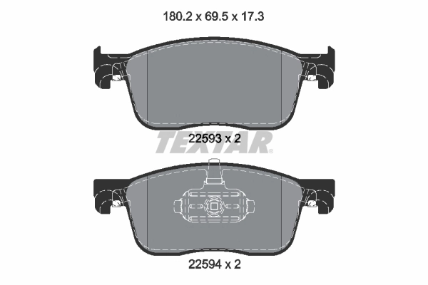 TEXTAR 2259301 - Комплект тормозных колодок, дисковый тормоз Q+