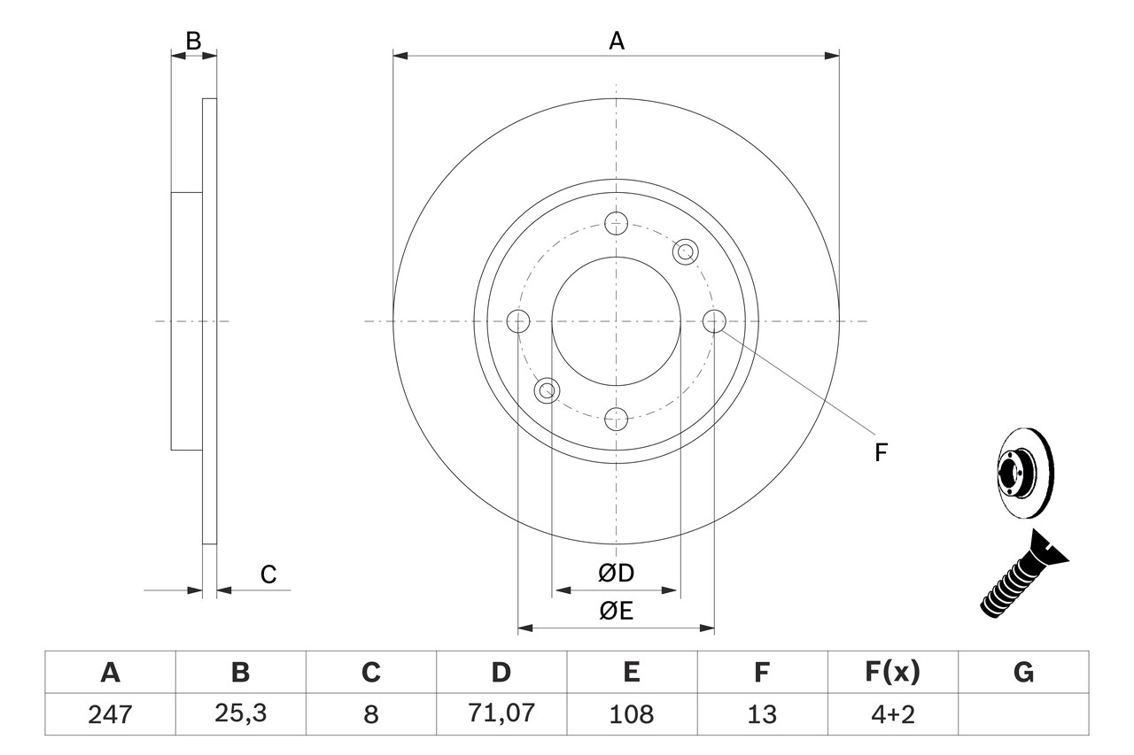 BOSCH 0 986 478 464 - Тормозные диски