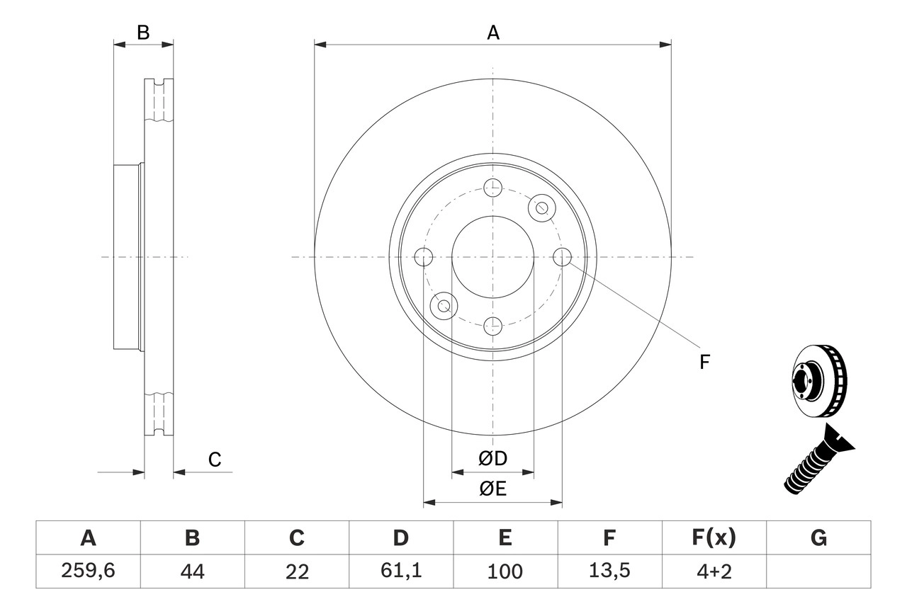 BOSCH 0 986 479 103 - Тормозные диски