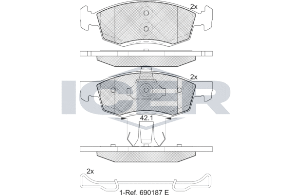 ICER 181924 - Тормозные колодки 