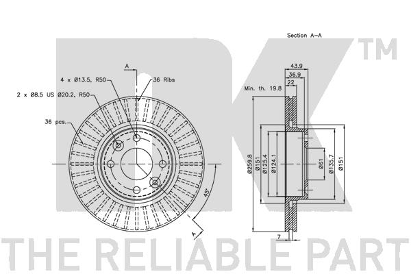 NK 312264 - Тормозные диски