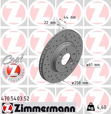ZIMMERMANN 470.5403.52 - Тормозной диск SPORT BRAKE DISC Z