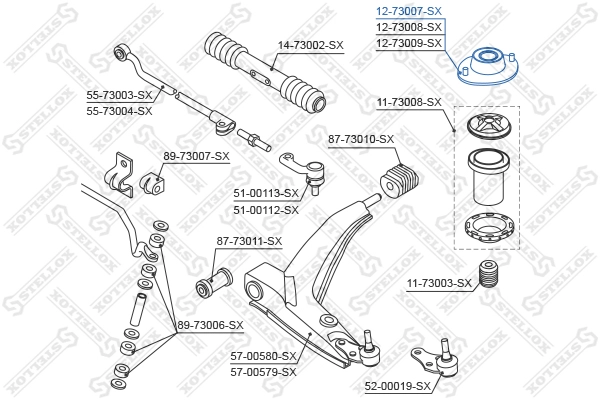 STELLOX 12-73007-SX - Опора амортизатора
