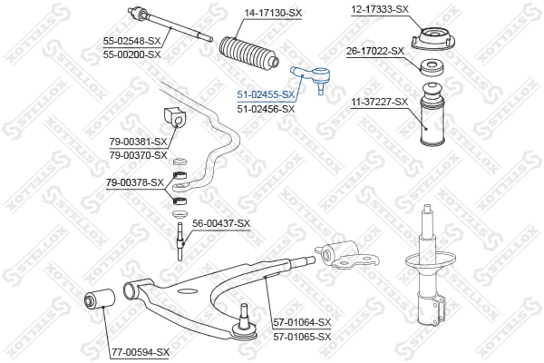 STELLOX 51-02455-SX - Рулевой наконечник