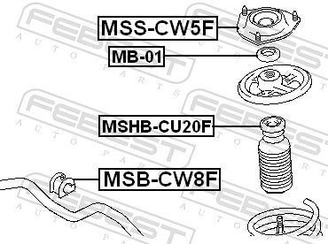 FEBEST MSS-CW5F - Опора амортизатора
