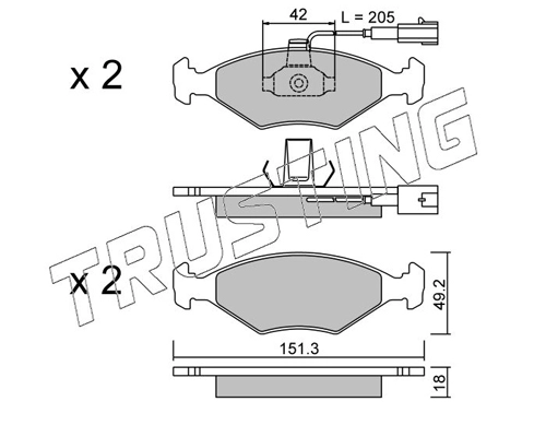 TRUSTING 282.1 - Тормозные колодки 