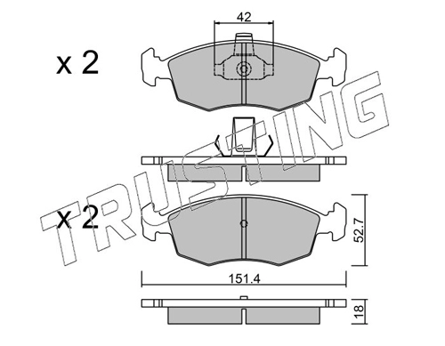 TRUSTING 283.3 - Тормозные колодки 