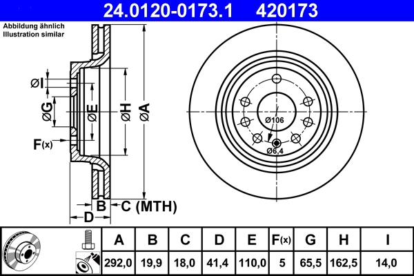 ATE 24.0120-0173.1 - Тормозные диски