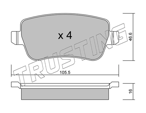 TRUSTING 722.0 - Тормозные колодки 