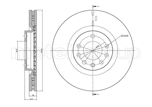 METELLI 23-0860C - Тормозные диски