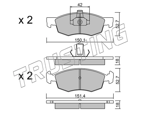 TRUSTING 283.2 - Тормозные колодки 