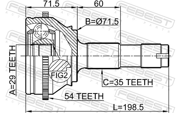 FEBEST 2810-DRUSA54 - ШРУС