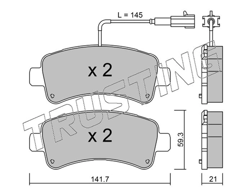 TRUSTING 1057.0 - Тормозные колодки 